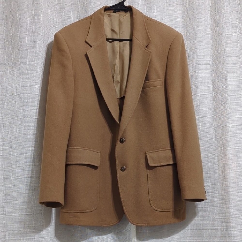 Man In Wool Classic Blazer/ Sport Coat 41R Tan Wool